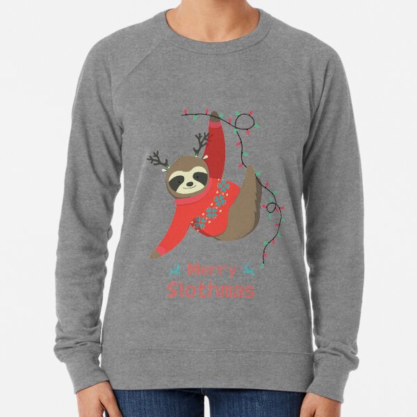 Frohe Slothmas - Weihnachtsfaultier Leichter Pullover