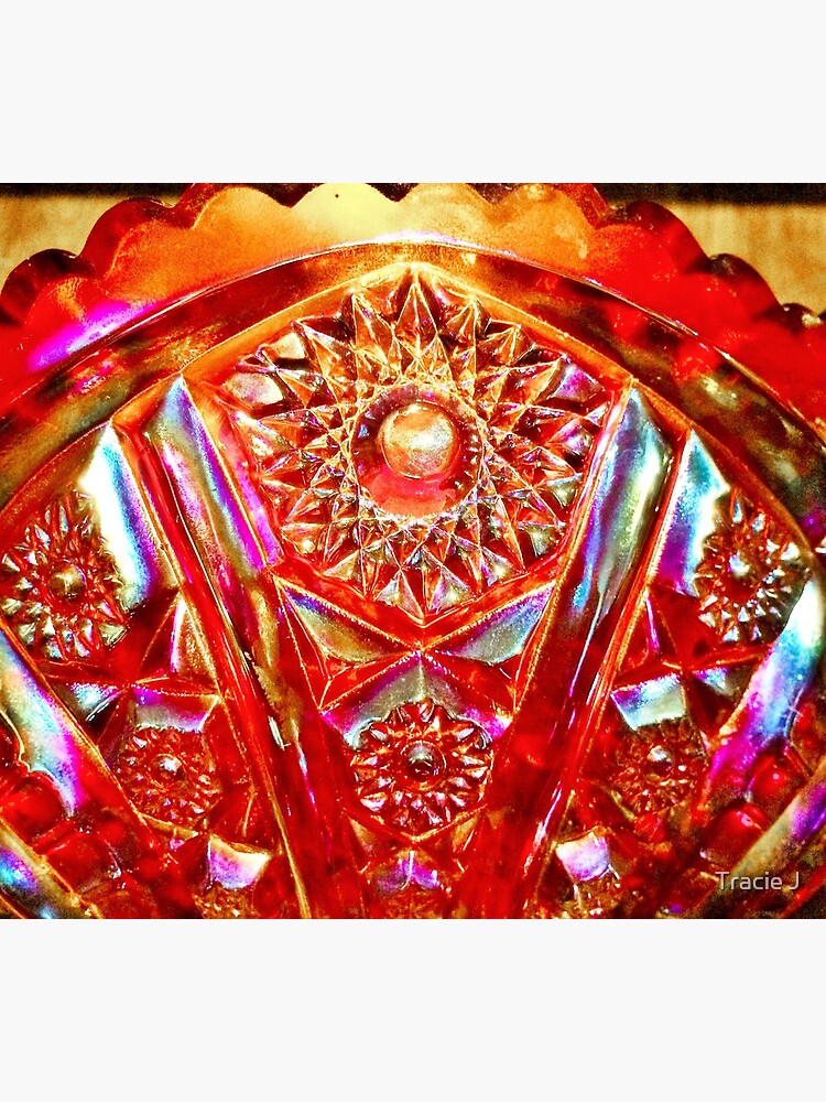 Red Carnival Glass Bowl