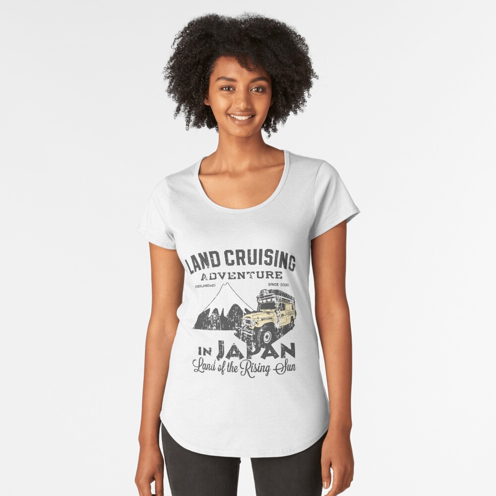 Landcruising Adventure in Japan - Straight font edition Premium Scoop T-Shirt