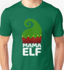 MAMA ELF Funny Christmas Design | Santa Christmas Art Unisex T-Shirt