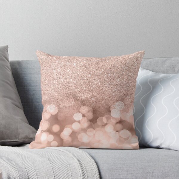 Item preview, Modern rose gold glitter ombre on pink rose gold bokeh sparkles designed and sold by GirlyTrend.