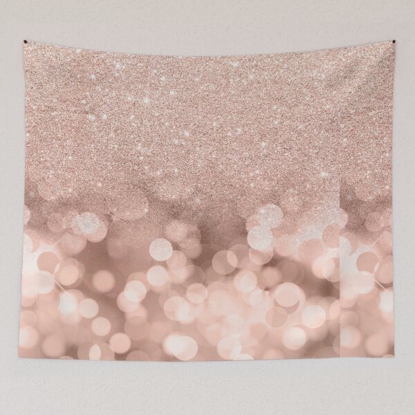 Item preview, Modern rose gold glitter ombre on pink rose gold bokeh sparkles designed and sold by GirlyTrend.