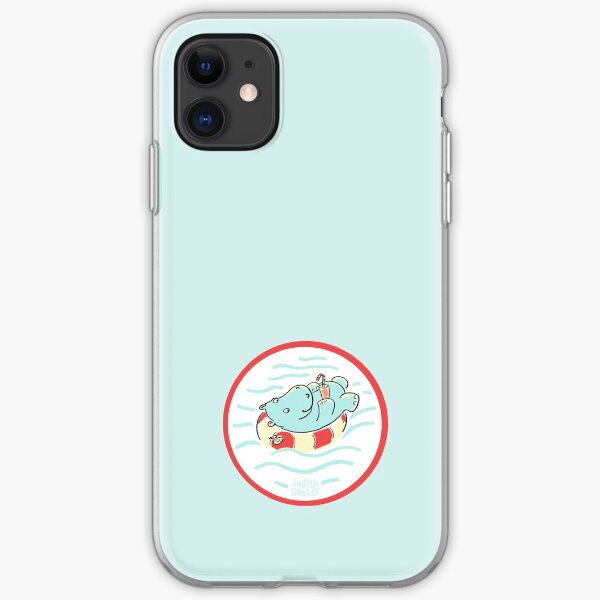 Nilpferd im Schwimmreif - Logo iPhone Flexible Hülle