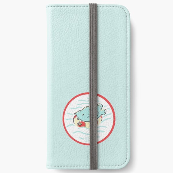Nilpferd im Schwimmreif - Logo iPhone Flip-Case