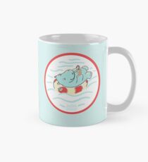 Nilpferd im Schwimmreif - Logo Tasse