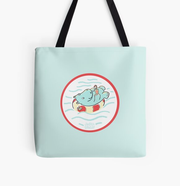 Nilpferd im Schwimmreif - Logo Allover-Print Tote Bag