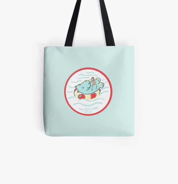 Nilpferd im Schwimmreif - Logo Allover-Print Tote Bag
