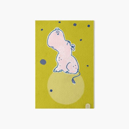 Nilpferd, Flusspferd - grün solo Galeriedruck