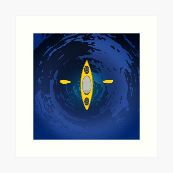 Kayaking (Yellow) Art Print