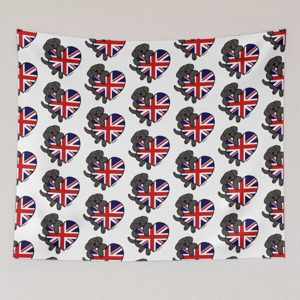 Item preview, Union Jack British Heart Black Labrador  designed and sold by HappyLabradors.