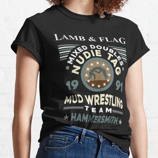 Mixed Doubles Nudie Tag Mud Wrestling Team Design Classic T-Shirt