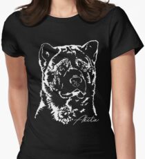 AKITA dog dog portrait Women's Fitted T-Shirt