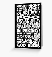 Richie's Bed Time Rhyme Design Greeting Card