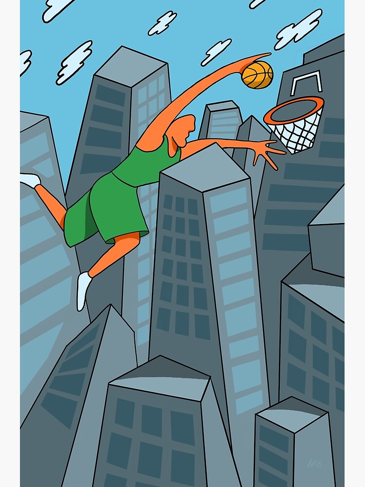 Dunk City Basketball Painting by DOODL
