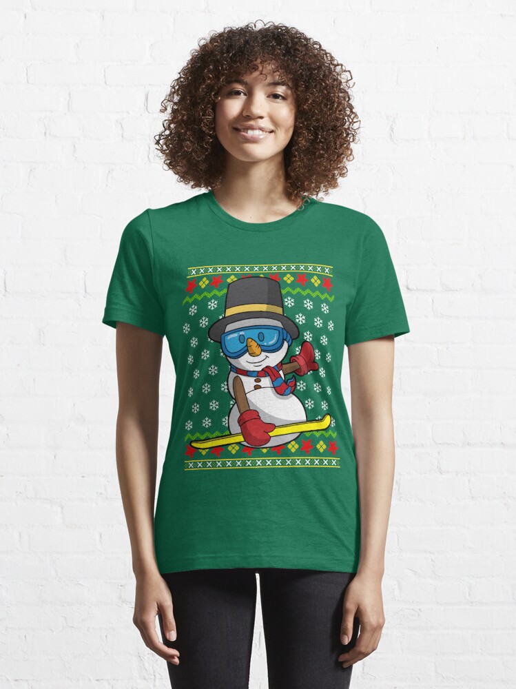 Snowman on Snowboard - Snowman - T-Shirt