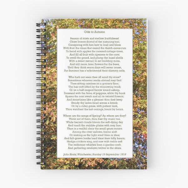 Aperçu de l'œuvre "Ode to Autumn" par Keats, particulièrement bon comme une carte. créée et vendue par Philip Mitchell.
