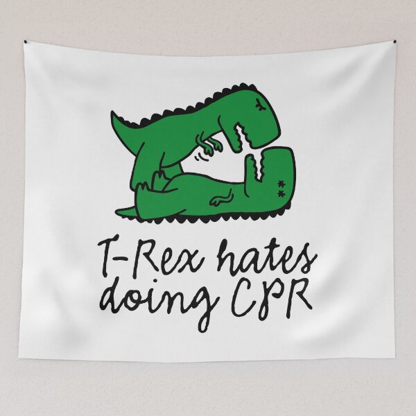 Item preview, T-Rex hates doing CPR first aid instructor designed and sold by LaundryFactory.