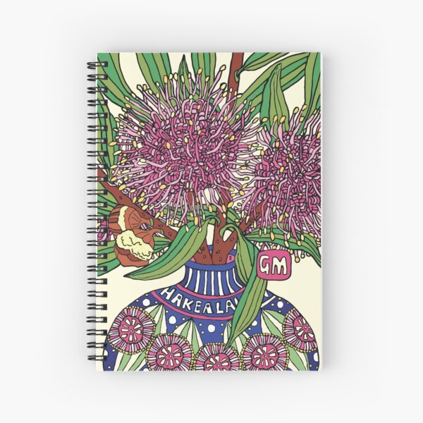 Bud Vase of Hakea Laurina Spiral Notebook