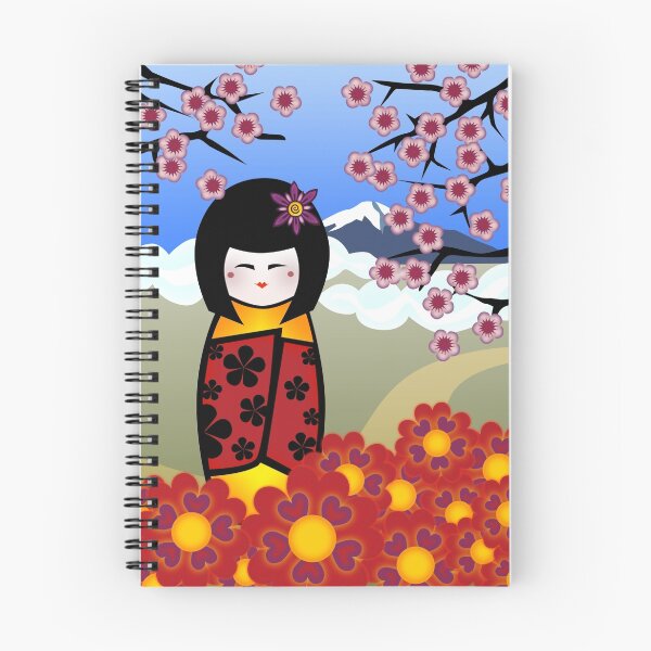 Item preview, kokeshi with cherry blossom designed and sold by Kerry  Youde.