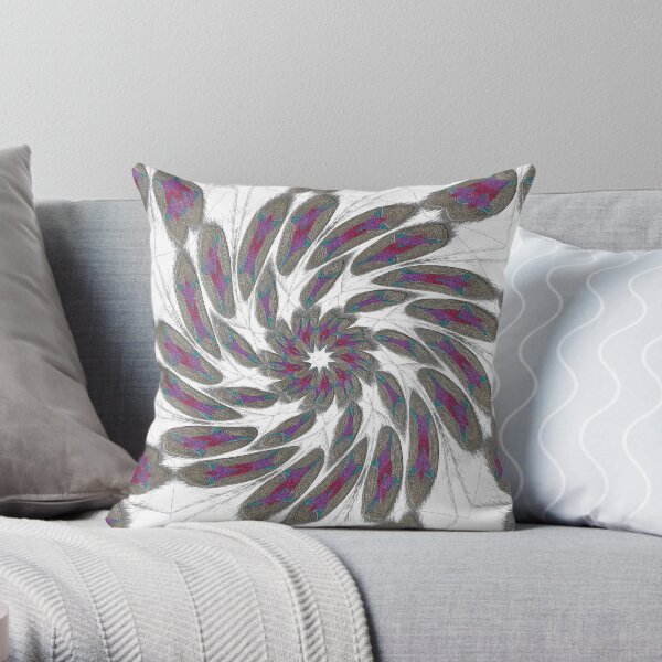 Golden Feathers in the Wind Fall Into Winter Collection at Green Bee Mee Throw Pillow