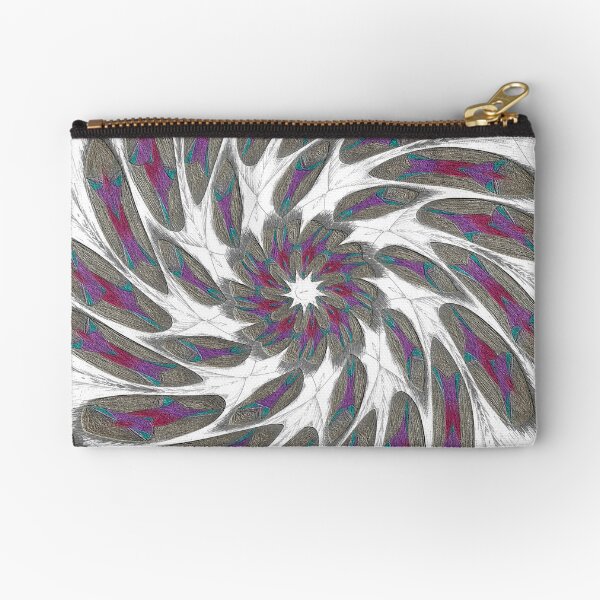 Golden Feathers in the Wind Fall Into Winter Collection at Green Bee Mee Zipper Pouch