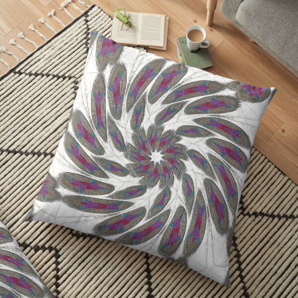 Golden Feathers in the Wind Fall Into Winter Collection at Green Bee Mee Floor Pillow