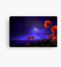 Poppies Blue Canvas Print