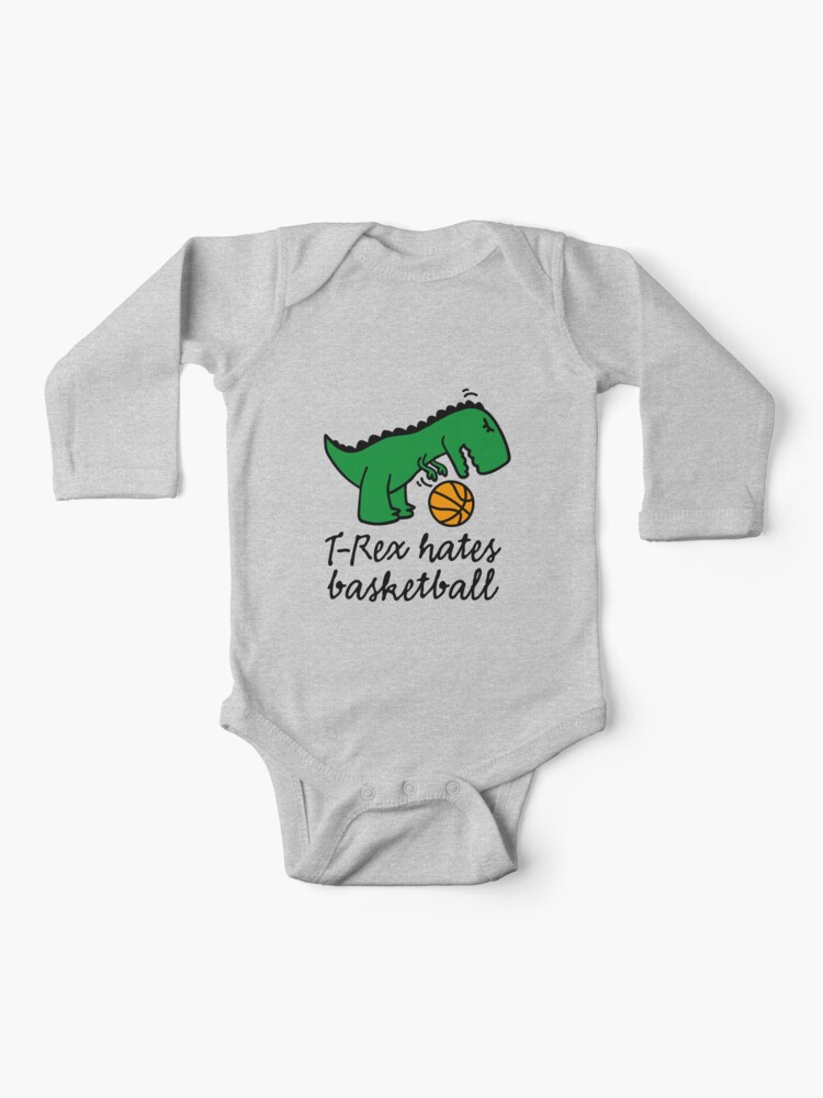 Dinosaur Basketball' Organic Short-Sleeved Baby Bodysuit