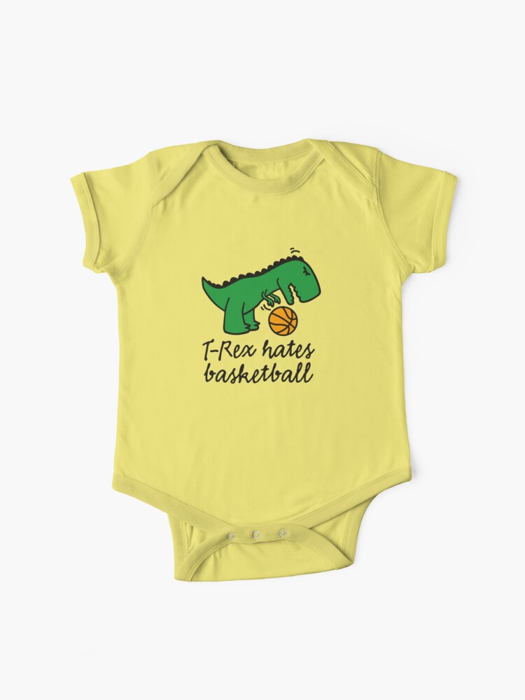 Dinosaur Basketball' Organic Short-Sleeved Baby Bodysuit