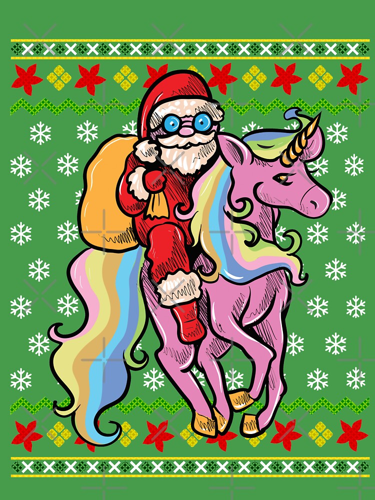 Santa riding a unicorn on sale sweater