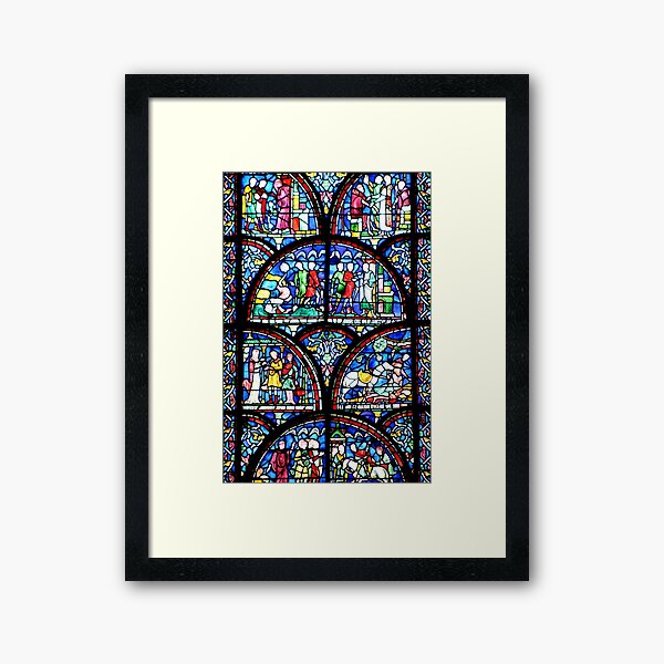 Stained glass window Framed Art Print