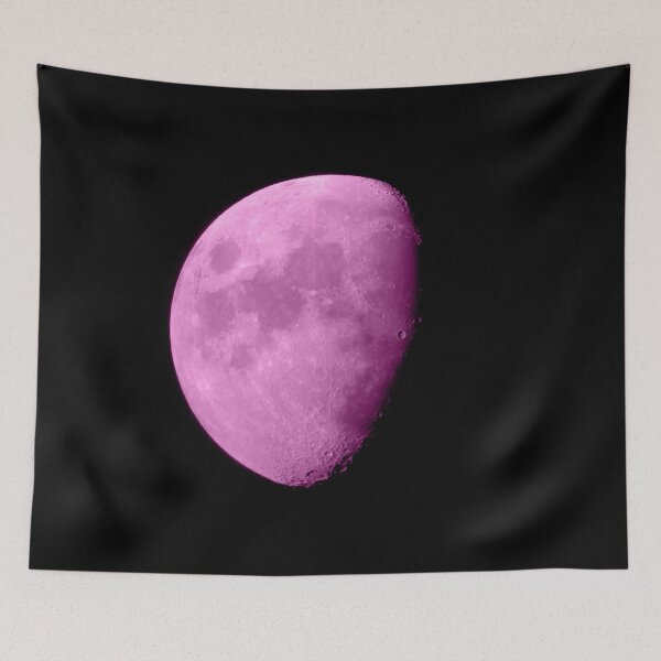 Item preview, 4K Dark Side of the Moon Fuchsia // Picture of the Moon and its Craters with a High Definition Camera  designed and sold by catbyrdcolorado.