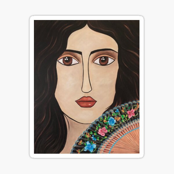 portrait-of-a-spanish-woman-sticker-for-sale-by-claudia-67-redbubble