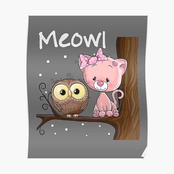 Poster Syndrome De Hibou Irritable Hiboux Drole Lunettes Animaux Par Essetino Redbubble