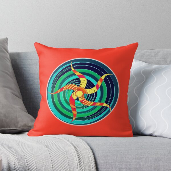 Starfish Sea Swirls Throw Pillow
