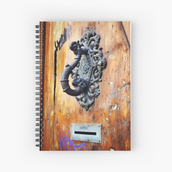 Door Knocker at Barri Gotic Spiral Notebook