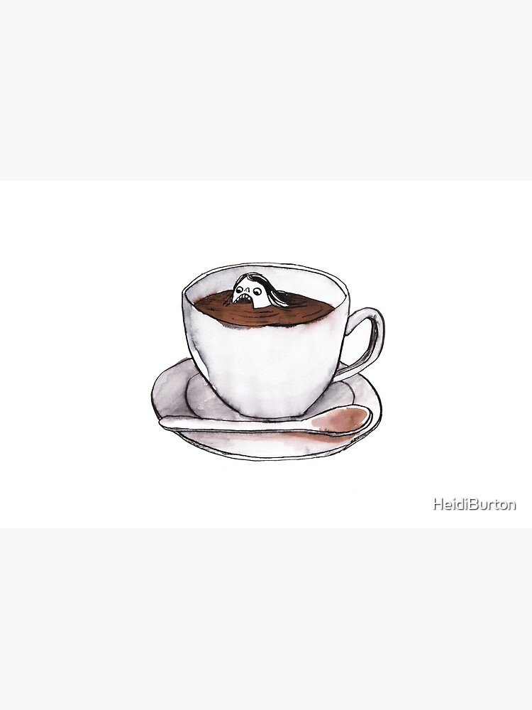 Caffeine addict tea and coffee cup illustration by HeidiBurton