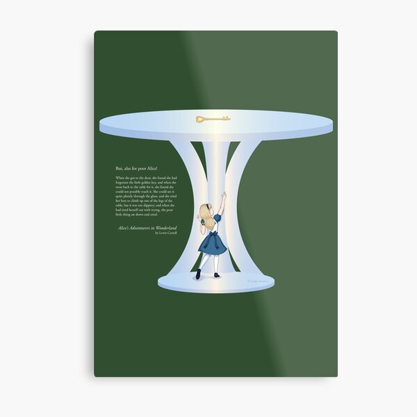 Alice Reaching for the Golden Key Metal Print