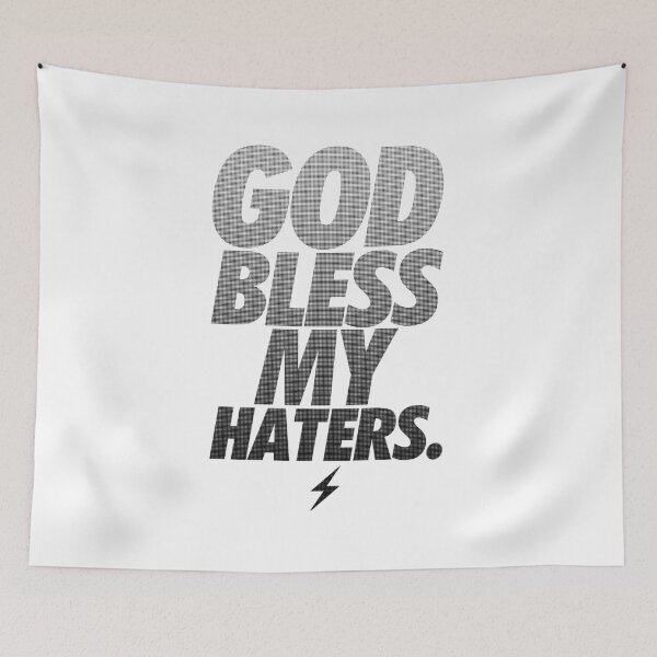 Item preview, STATEMENT, GOD BLESS MY HATERS HALFTONE LETTERING, BY SUBGIRL designed and sold by SUBGIRL.