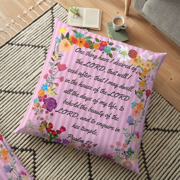 Multicolor Psalm 27 Throw Pillow 16x16 MSTravel The Scripture of the Lord A Bible Verse 