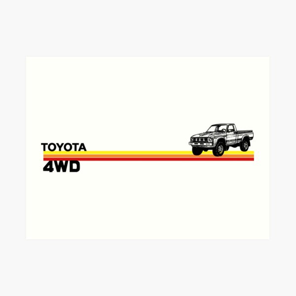Toyota 4WD Truck Retro Stripes Art Print