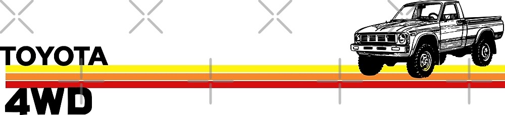 “Toyota 4WD Truck Retro Stripes” by RadStripes | Redbubble