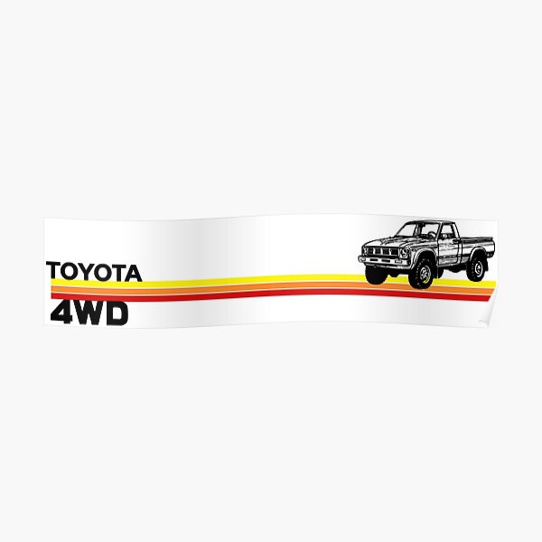 Toyota 4WD Truck Retro Stripes Poster