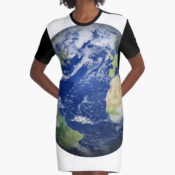 #map #sphere #environment #cartography #atmosphere #hemisphere #pollution #longitude #space #colorimage #planetspace #astronomy #360degreeview #wide #continentgeographicarea #physicalgeography Graphic T-Shirt Dress