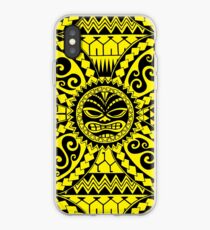 Polynesian tattoo black yellow design iPhone Case