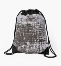 Woven Grey Abstract Drawstring Bag