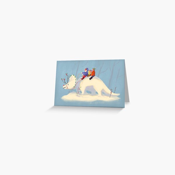 Snowy Triceratops Greeting Card