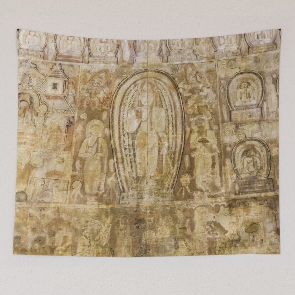 Item preview, Ancient Ceylon Temple tapestry art - Buddhist designed and sold by darkydoors.