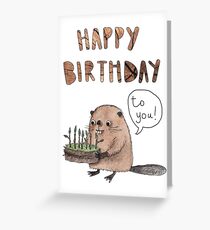 Alles Gute zum Geburtstag Biber Kuchen Grußkarte