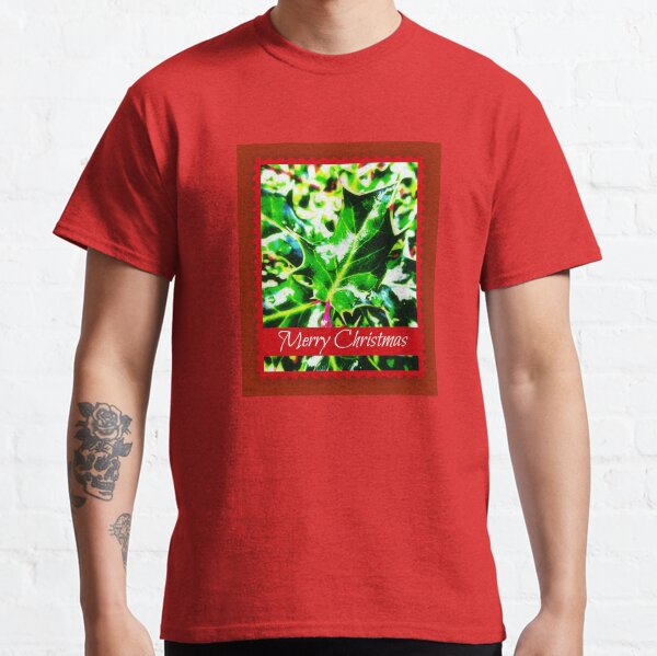Merry Christmas Holly Plant Classic T-Shirt